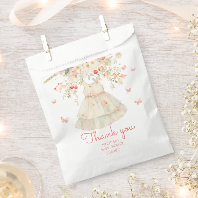 Cherry Blossom Clothesline Baby Shower thank you  Favour Bag (Clipped)