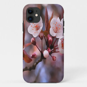 Cherry Blossom Cluster With A Pink and Blue  iPhone 11 Case