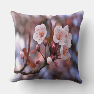 Cherry Blossom Cluster With A Pink and Blue Cushion