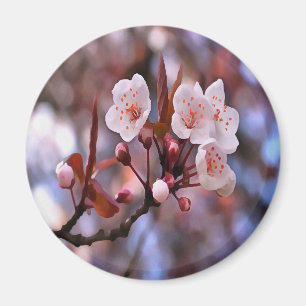 Cherry Blossom Cluster With A Pink and Blue  Magnet