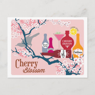 Cherry Blossom Cocktail Postcard