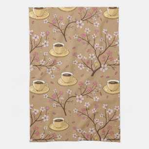 Cherry Blossom Coffee Cosy Pattern (1) Tea Towel