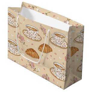 Cherry Blossom Coffee Cosy Pattern (2) Large Gift Bag