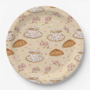 Cherry Blossom Coffee Cosy Pattern (2) Paper Plate