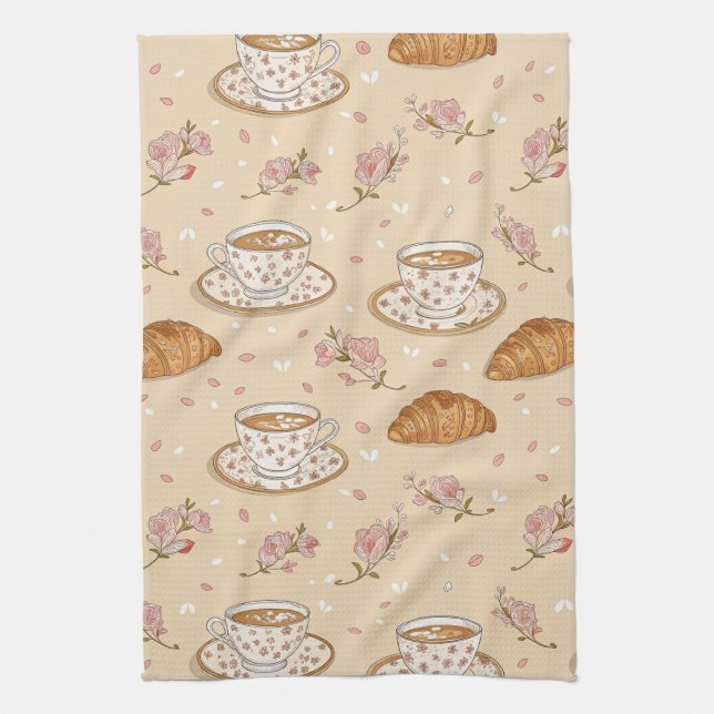 Cherry Blossom Coffee Cosy Pattern (2) Tea Towel (Vertical)