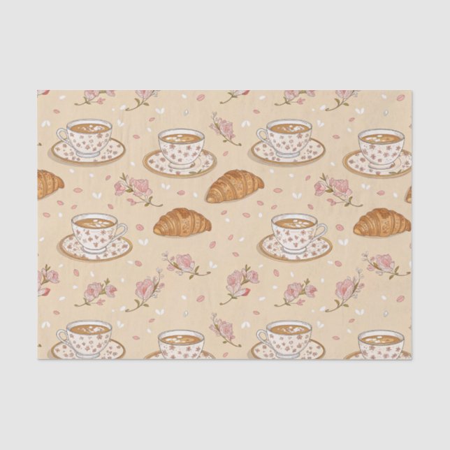 Cherry Blossom Coffee Cosy Pattern (2) Tissue Paper (Front)