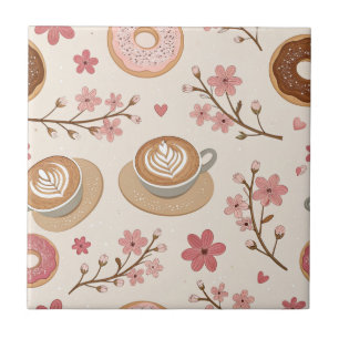 Cherry Blossom Coffee Cosy Pattern (3) Ceramic Tile