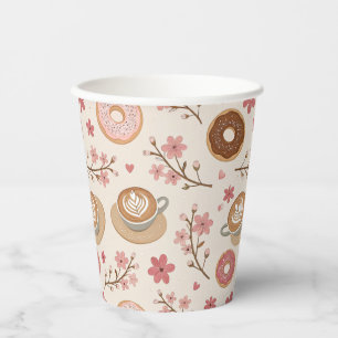 Cherry Blossom Coffee Cosy Pattern (3) Paper Cups