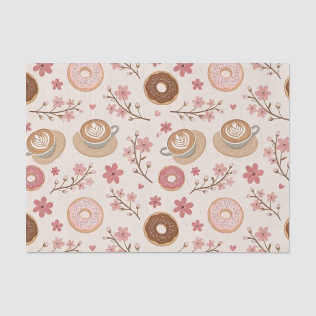 Cherry Blossom Coffee Cosy Pattern (3) Tissue Paper (Front)