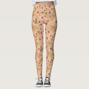 Cherry Blossom Coffee Cosy Pattern (5) Leggings