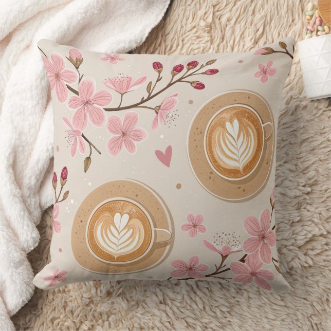 Cherry Blossom Coffee Cosy Pattern (7) Cushion (Blanket)