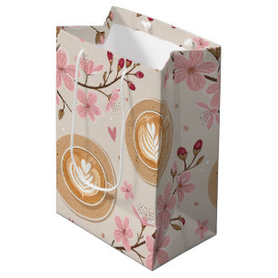 Cherry Blossom Coffee Cosy Pattern (7) Medium Gift Bag