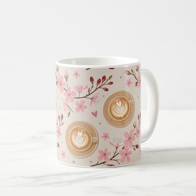 Cherry Blossom Coffee Cosy Pattern (7) Mug (Front Right)