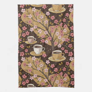 Cherry Blossom Coffee Cosy Pattern (8) Tea Towel