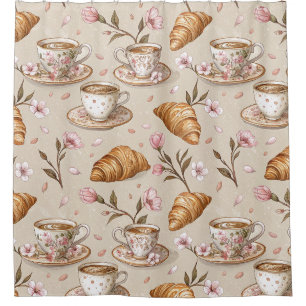 Cherry Blossom Coffee Cosy Pattern (9) Shower Curtain