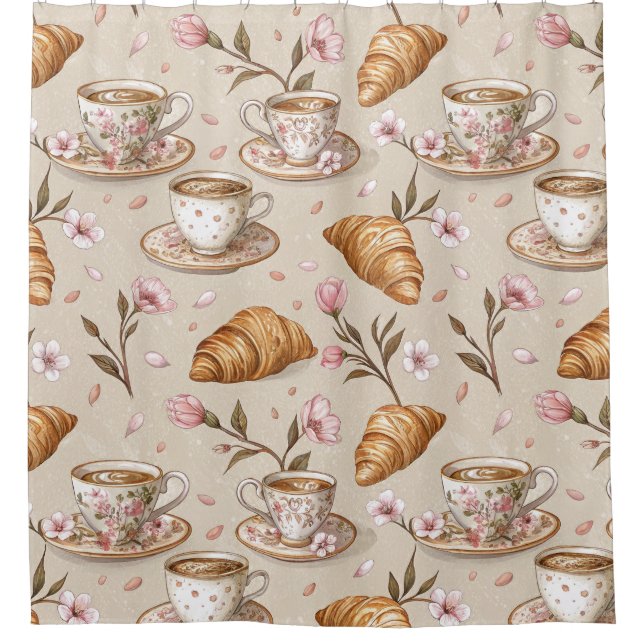 Cherry Blossom Coffee Cosy Pattern (9) Shower Curtain (Front)