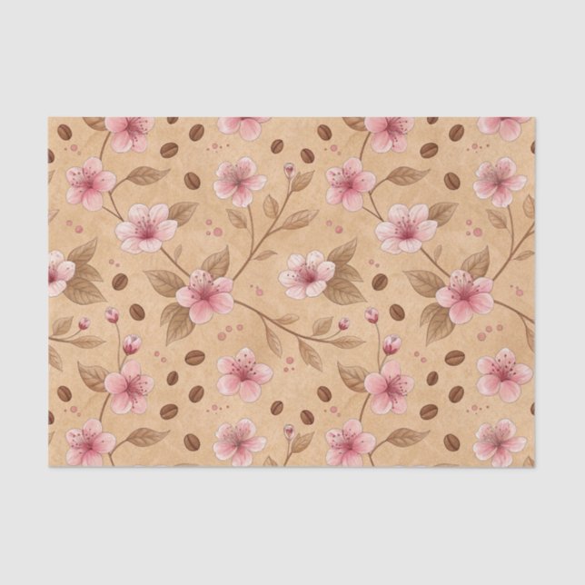 Cherry Blossom Coffee Cozy Pattern (5) Tissue Paper (Front)