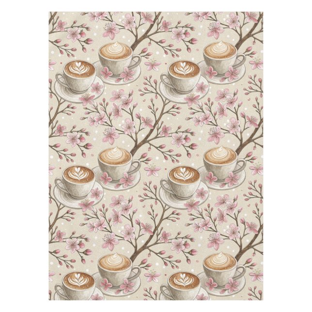 Cherry Blossom Coffee Cozy Pattern (6) Tablecloth (Front)