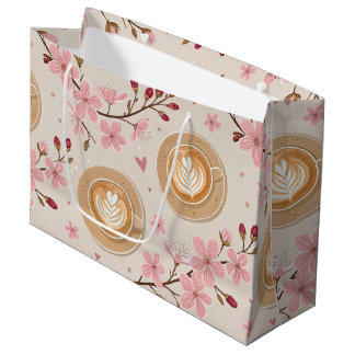 Cherry Blossom Coffee Cozy Pattern (7) Large Gift Bag