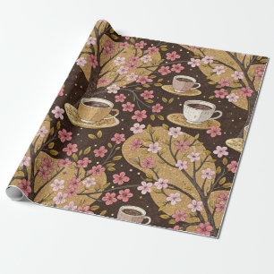 Cherry Blossom Coffee Cozy Pattern (8) Wrapping Paper
