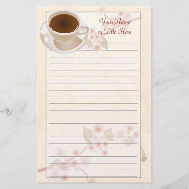 Cherry Blossom Coffee Stationery (Front)