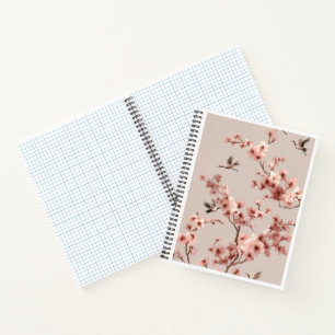 Cherry Blossom Crane Poster Notebook