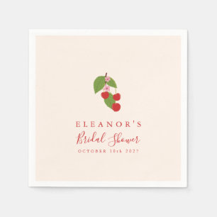 Cherry Blossom Cream Personalised Bridal Shower Napkin