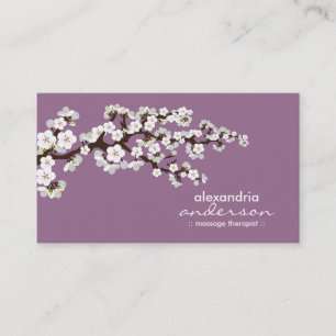 Cherry Blossom Custom Business Cards (lavender)