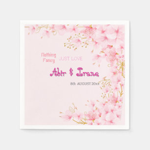 Cherry Blossom Custom Pink Personalised Elegant Napkin