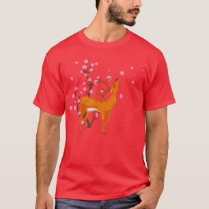 Cherry Blossom Deer Animal Japanese Sakura Flower T-Shirt