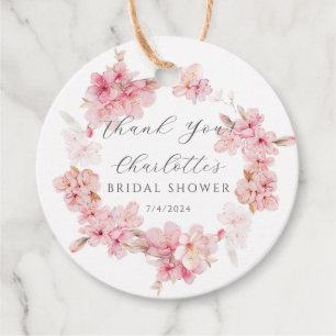 Cherry Blossom Delight Bridal Shower Favour Tags