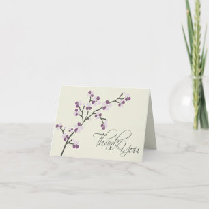 Cherry Blossom Designer Thank You Card 2 (plum)
