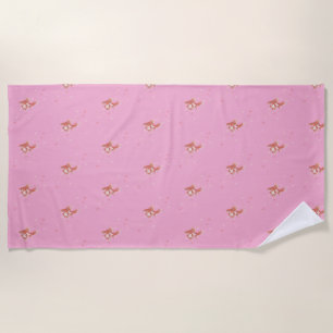 Cherry Blossom Dream: Koi Fish Art Print Beach Towel