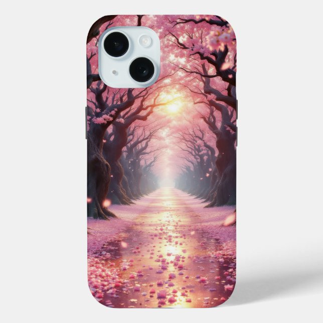 Cherry Blossom Dreams: The Path of Pink Light Case-Mate iPhone Case (Back)
