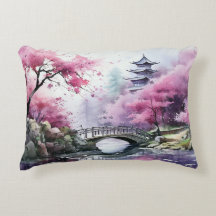 Cherry Blossom Dreams Throw Pillow
