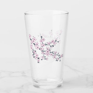 Cherry Blossom Dusky Pink White Moon Glass