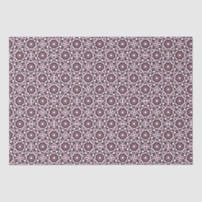 Cherry Blossom Dusky Rose Dot Mandala 1920s Fans Tissue Paper (Front)