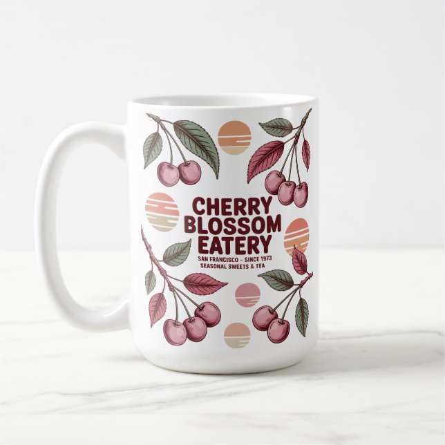 Cherry Blossom Eatery Coffee Mug (Left)
