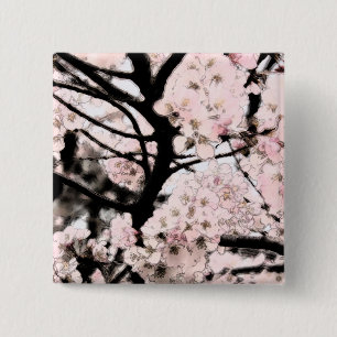 Cherry Blossom Edited 15 Cm Square Badge