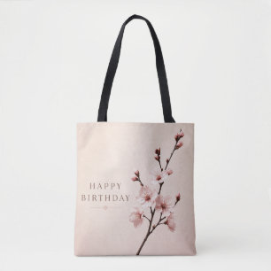Cherry Blossom Elegance Birthday Tote Bag