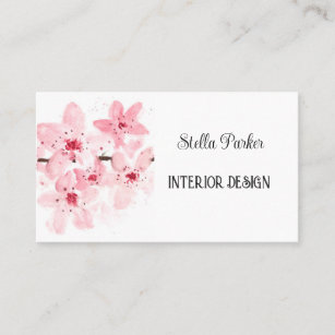 Cherry Blossom Elegant Floral Spring Business Card