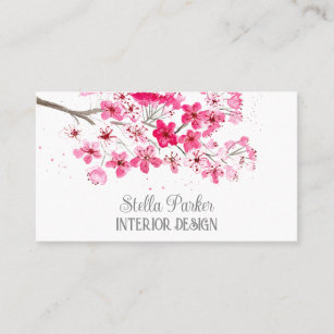 Cherry Blossom Elegant Floral Spring Business Card