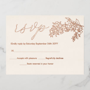 Cherry Blossom Elegant REAL Rose Gold RSVP Cards