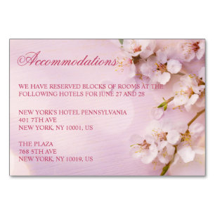 Cherry Blossom Elegant Wedding Accommodation Cards