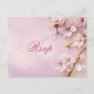 Cherry Blossom Elegant Wedding RSVP Postcards