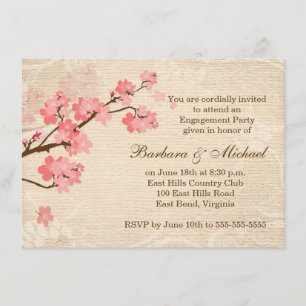 Cherry blossom Engagement Party Invitation