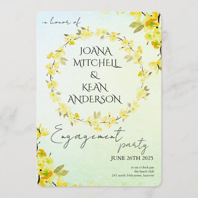 Cherry Blossom Engagement Party Invitation (Front)