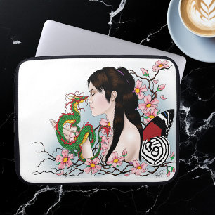 Cherry Blossom Fairy Dragon Friendship Laptop Sleeve