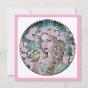 Cherry blossom fairy note card