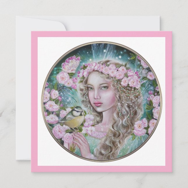 Cherry blossom fairy note card (Front)